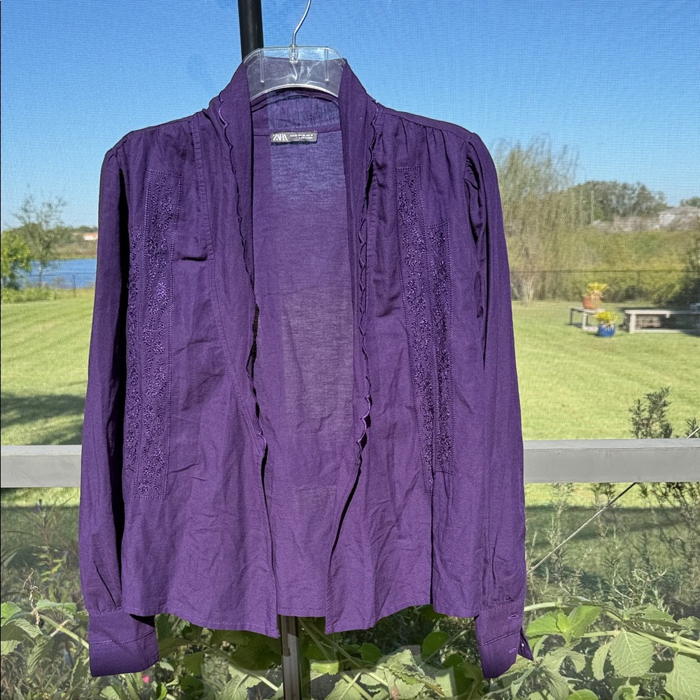 Zara Deep Purple light weight Blazer no belt